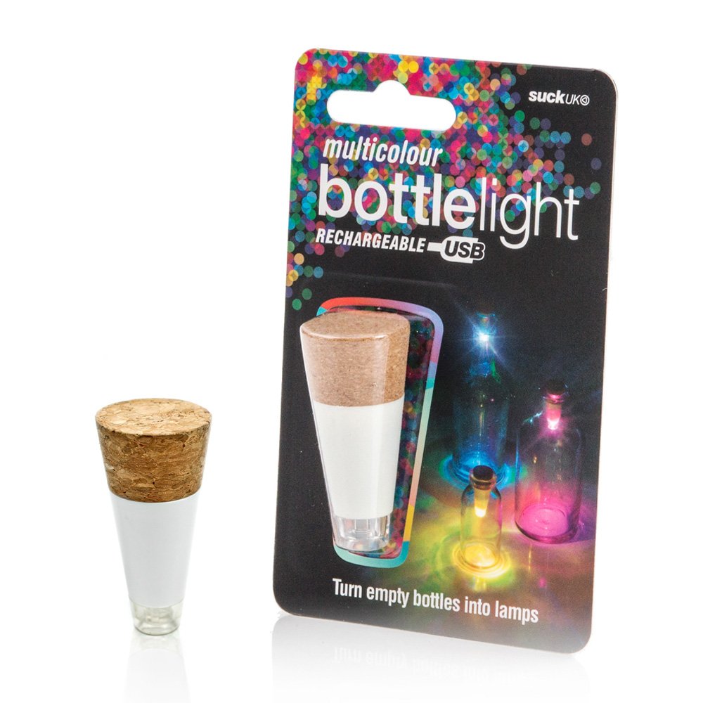 Suck UK Bottle Lamp | USB Rechargeable | Bottle Lights | Multi Colour Lights for Wine Bottles & Jars | Room Decor | Cork Lamp Bottles | LED Fairy Light | Bedside Lamps Night Light | Multicolour โ image 1