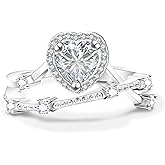 JOSHLUXE Moissanite Wedding Band for Women 925 Sterling Silver Wedding Rings 1ct D Color VVS1 Lab Created Half Eternity Anniversary Rings for Her 18K White Gold Plated Size 6-8