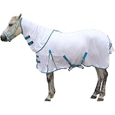 Gallopoff Horse Fly Sheet with Removable Neck Cover &amp; Belly Wrap, Fine Mesh | Breathable Fine Mesh, Detachable Neck &amp; Belly Wrap, High Shoulder Gussets, Large Tail Flap, UV Protection, Pasture &amp; Barn Use