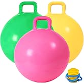Jasunet 3P Bouncy Balls 18in Hopper Ball Hippity Hop Balls for Kids 3-8 | Bouncy Balls for Kids,Hippity Hop Balls with Air Pump,Bouncy Balls Bulk,Balance Exercise Indoor Outdoor Toy Fun