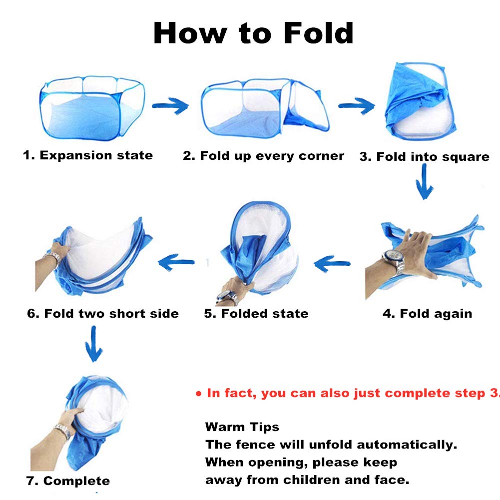 VCZONE Small Animals Foldable Exercise Playpen,Portable Yard Fence for Guinea Pig, Rabbits, Hamster, Chinchillas and Hedgehogs (47.2\