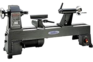 ROCKLER Excelsior 5-Speed Mini Lathe - Cast Iron Mini Wood Lathe Turn Bowls 10” & Spindles 17-3/4" in – Mini Lathe Machine for Wood for Chair Legs, Small Table Legs, & Decorative Woodturning - Turning Machine