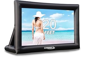 LVAOSTT Inflatable Projector Screen, 20ft Inflatable Movie Screen Outdoor One-piece Design Front & Rear Projection Blow Up Movie Screen Outdoor Projector Screen Easy Set Up for Backyard Movie Night Pool Party