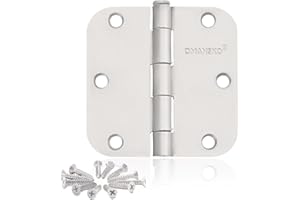 OMANSKO 12 Pack Door Hinges, 3.5 x 3.5 Inch White Hinges for Wood 5/8'' Radius Corners Interior Hinges, 3 1/2 Inch Door Hinges for Residential Doors