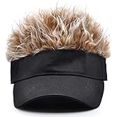 DS. DISTINCTIVE STYLE Novelty Visor Cap Adjustable Visor Hat with Spiked Wigs Fake Hair Visor for Adults