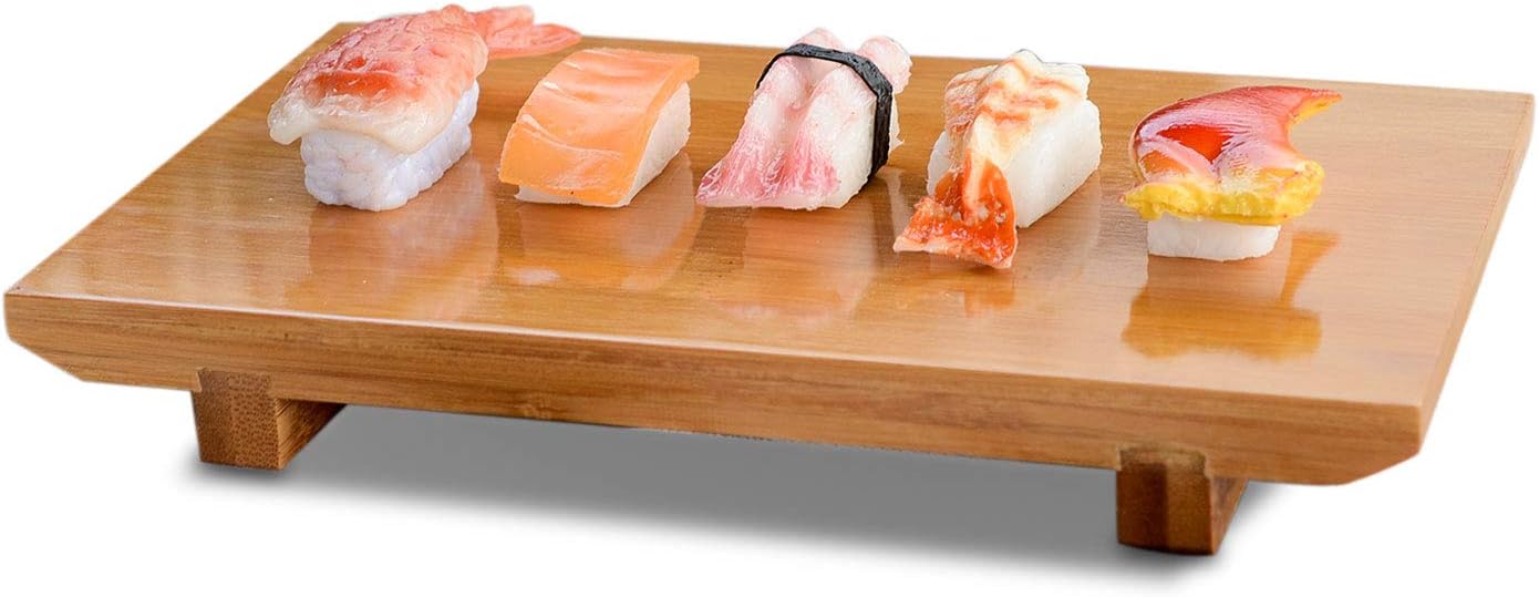 Japanese Style Sushi Plate Bamboo Sushi Serving Tray Board 8.3"x4.7"
