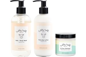 TUBBY TODD 3-Step Baby Bath & Skincare Routine - The Regulars Bundle - 8.5oz Baby Shampoo and Body Wash, 8.5oz Everyday Lotion & 3.5oz All Over Ointment - Fragrance-Free