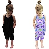 Darkyazi Baby Cute Summer Jumpsuits for Girls Kids Backless Harem Strap Romper Jumpsuit Toddler Pants Size 2-8Y