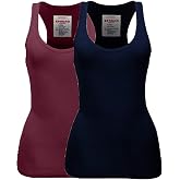 Zenana Women's Plain Solid Color Ribbed Racerback Tank Top Shirt Plus Sizes