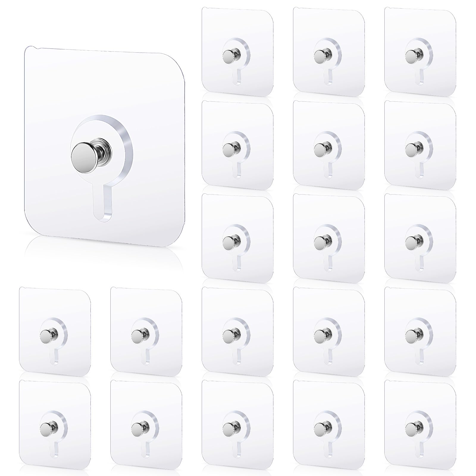 Photo 1 of Nogeqi 20 Pcs Self Adhesive Wall Hooks No Drill Hooks for Hanging, No-Trace Sticker Frame Hangers Without Nails for Mount Wall Shelf, Heavy Duty Adhesive Wall Hooks for Kitchen, Bathroom