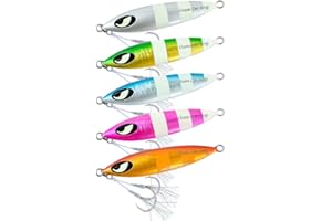 OCEAN CAT 1 PC Slow Fall Pitch Fishing Lures Sinking Lead Metal Flat Jigs Jigging Baits with Hook for Saltwater Fishing