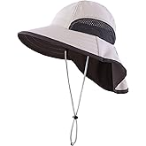 Connectyle Kids Sun Hat Adjustable Fishing Hat for Boys Grils Breathable UPF 50+ Protection Outdoor Beach Hat with Neck Flap