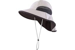 Connectyle Kids Sun Hat Adjustable Fishing Hat for Boys Grils Breathable UPF 50+ Protection Outdoor Beach Hat with Neck Flap