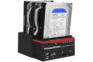 2.5" & 3.5" Three-Bay USB3.0 SATA/IDE HDD Docking Station Offline Clone HUB Reader 12V / 3A Independent Power Supply External