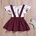 2Pcs Infant Toddler Baby Girls Summer Boho Floral Rompers Jumpsuit Strap Skirt Overall Dress Outfits Set (White, 3-6 Months)