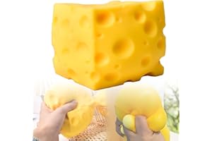 Jumbo Squishy Cheese Block, Giant Slow Rising Cheese Squishy Cube, Rebound Shapeable Squeeze Ball, Sensory Fidget Toys for Ad