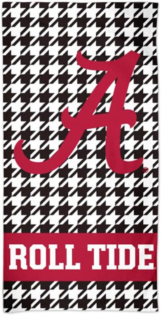WinCraft Alabama Crimson Tide Houndstooth Pattern Roll Tide Towel with Premium Spectra Graphics 30x60 inches