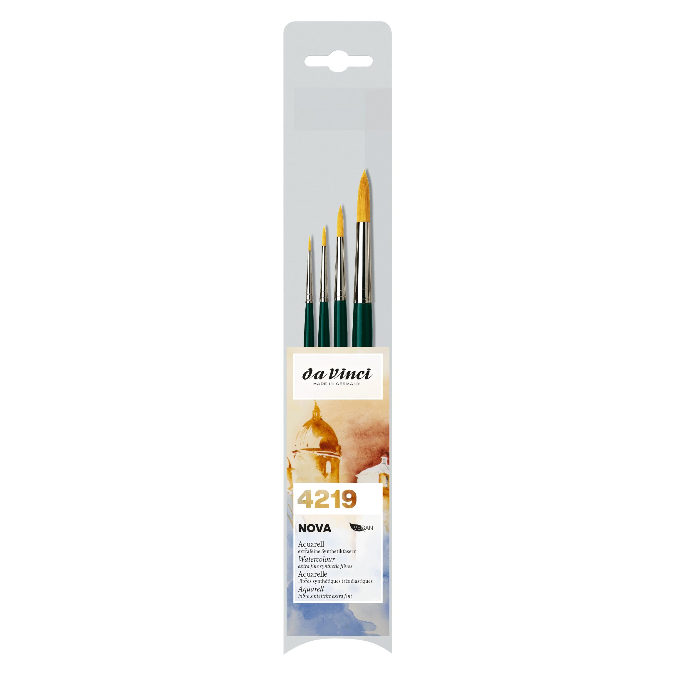Da Vinci 4219 Series Synthetic Brush Set, Bristle, Green/Blue/Black, 30 x 30 x 30 cm
