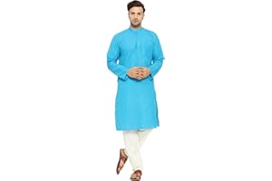 ITOS365 Men Cotton Blend Kurta Pyjama Set Party Fashion Regular Ethinic Wear Indian Dress Gift for Men