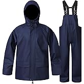 Rizzon Rain Suits for Men Waterproof - Heavy Duty Rain Gear with Rain Jacket & Pants for Fishing Camping Hiking
