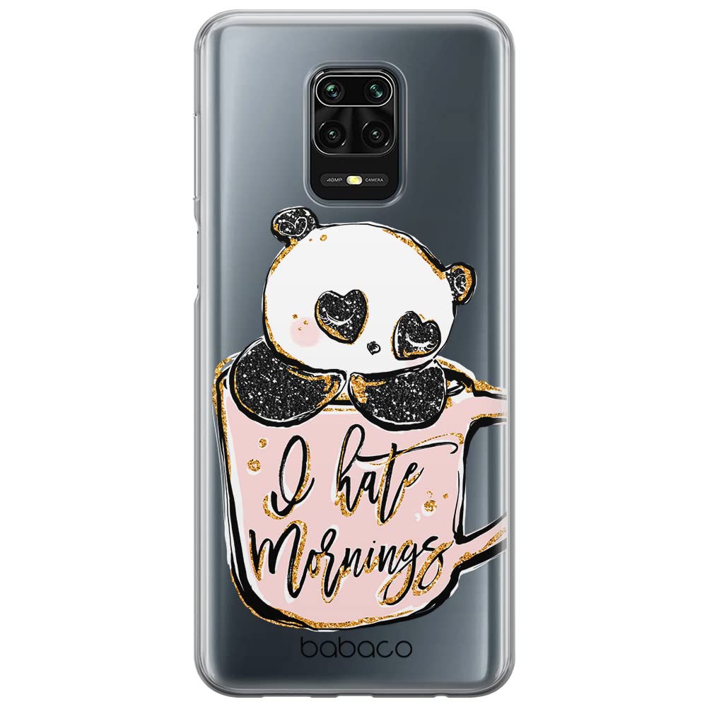 Babaco ERT GROUP mobile phone case for Xiaomi REDMI NOTE 9 PRO/ 9S original and officially Licensed pattern Panda 005 optimally adapted to the shape of the mobile phone, partially transparent