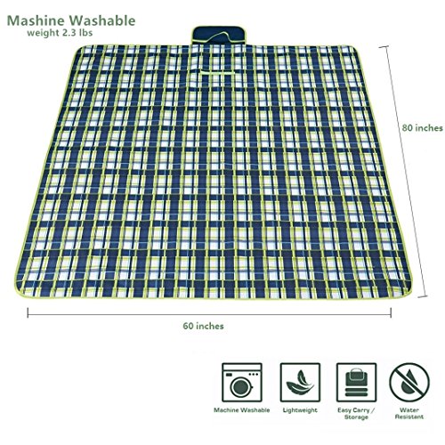 Compact Waterproof Picnic Blanket Tote, Outdoor Sand Proof Blanket Mat for Beach Family Camping Hiking Travelling, Beach Blanket Outdoor Picnic Mat Chic Style - Thumbnail 2