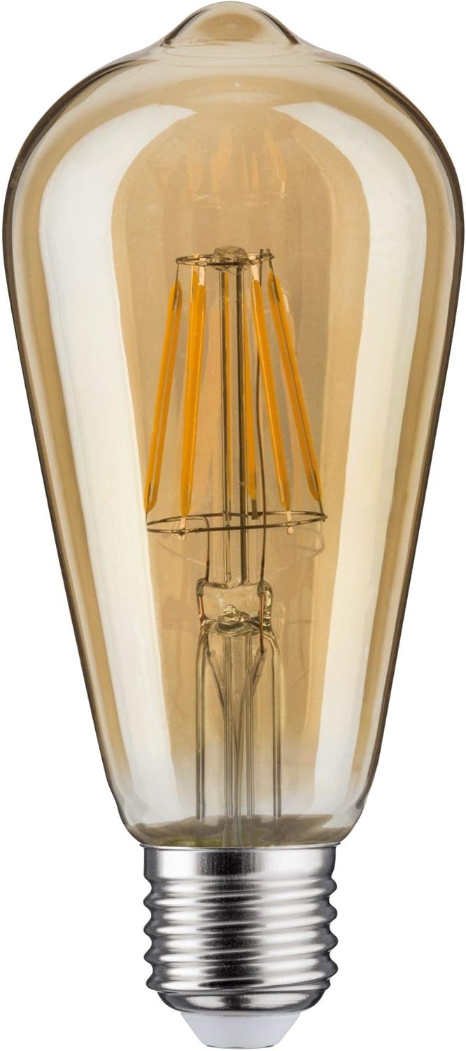 Paulmann 28523 LED Vintage Piston ST64 Retro Light Bulb 6 Watt Dimmable Filament E27 Base Filament Gold 1,700 K Gold Light 500 lm - Image 3
