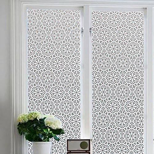 Static Cling Privacy Window Film Non Adhesive for Office Bathroom Kitchen Glass Door wall 17.8-by-78.8-inch (Snow)