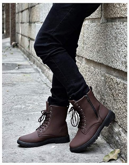 Amazon ショートブーツ マーティンブーツ メンズ 厚底靴 春夏 秋冬 歩きやすい ワークブーツ ジッパー ハイカット ショートブーツ ウエスタンブーツ エンジニア バックジッパー スウェード サイドゴ 大きいサイズ27 0 イノヤ イノヤシューズ ブーツ