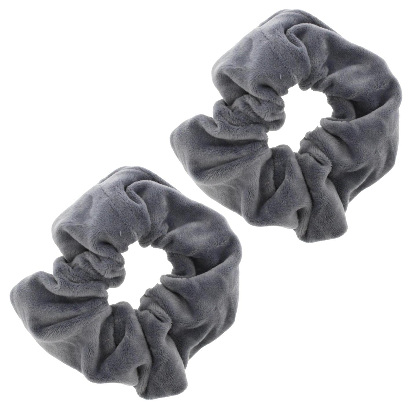 Topkids Accessories - Luxury Velvet Scrunchie Scrunchies Elastic Hair Band Ponytail Holders Hair Scrunchie Hair Bobbles Hair Accessories for Women, Ladies, Girls - Pack of 2 (Grey)