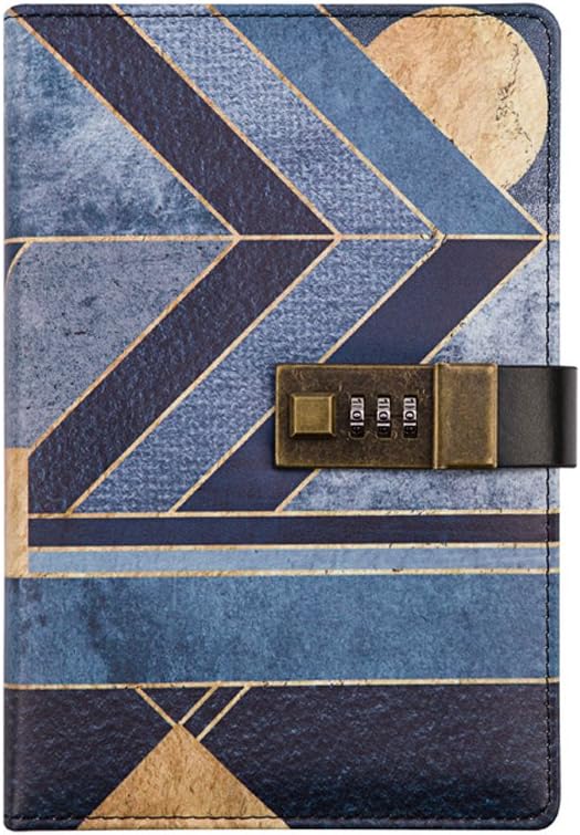 Egyptian Legend Lock Diary Pu Leather Cover Combination Lock Journal Diary 240 Pages Notebook Birthday Gift for Boy