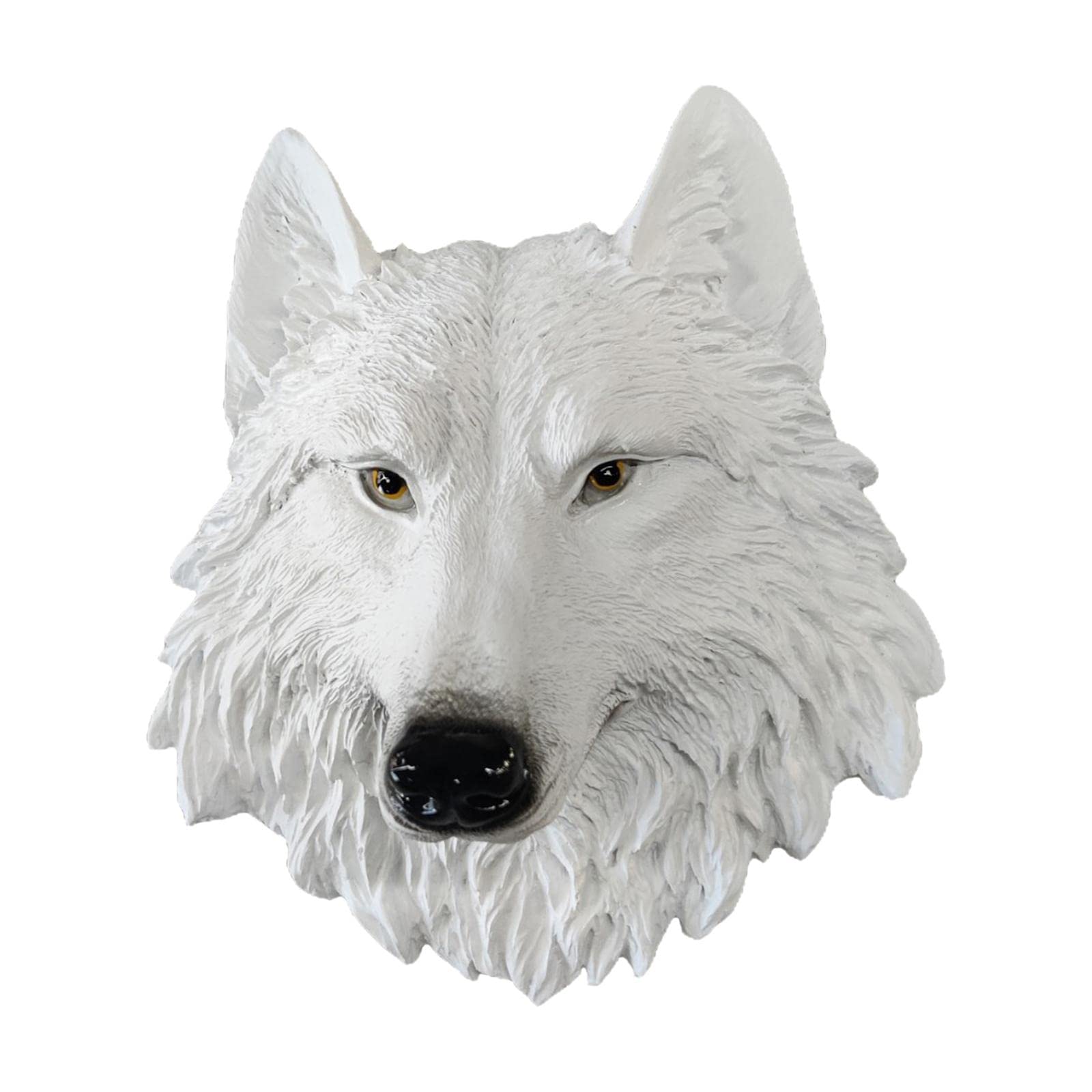 LOVIVER Animal Head Statue Wall Mount Sculpture Art Crafts for Home, White Wolf