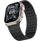 Magnetic band Compatible with Apple Watch Bands for Men Women 44mm 45mm 46mm 49mm 42mm, Silicone Sport Strong Magnet Strap Wristband for iWatch Ultra 3/2 Series 11 10 9 8 7 6 5 4 3 SE