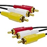 RCA Cable, AV Cable Gold Plated, Yellow/White/red