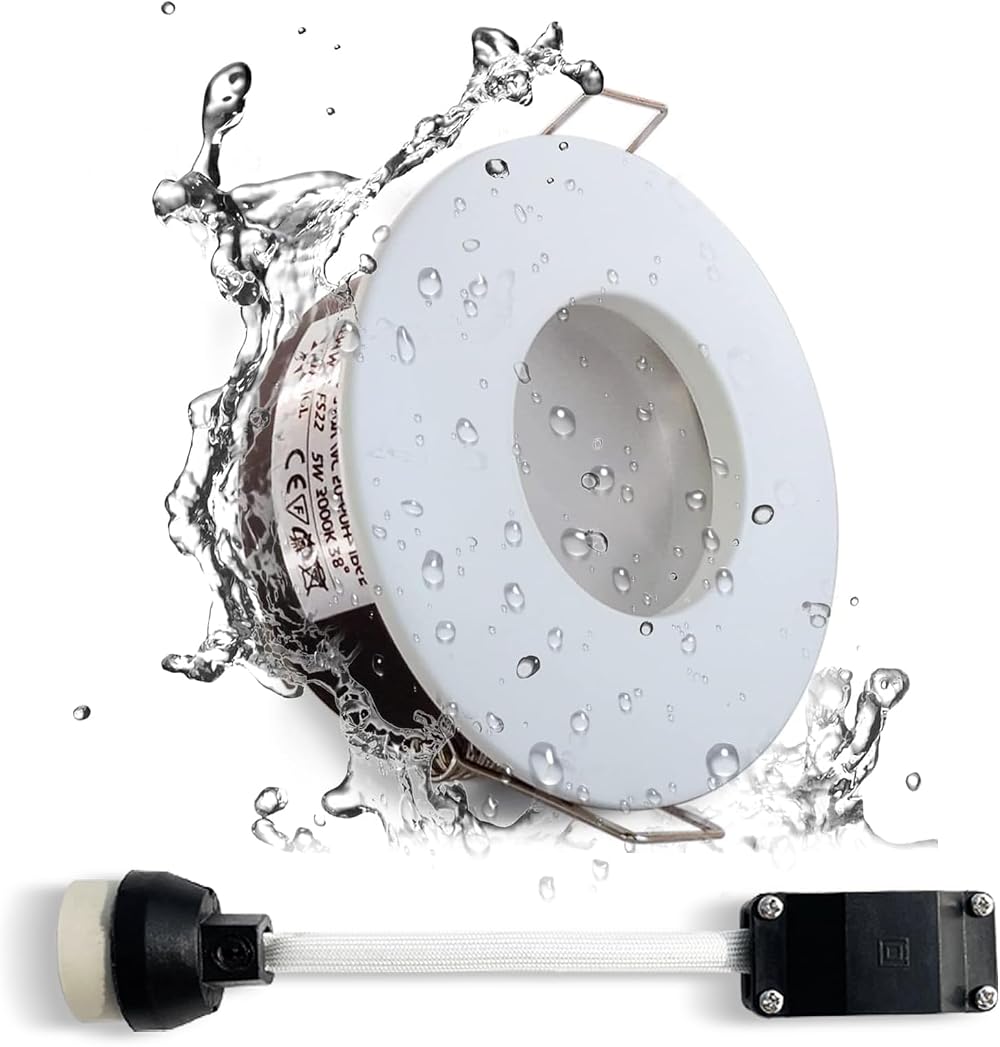 Sweier IP65 LED Recessed Downlight 68mm Cutout White GU10 Aluminum