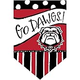 Magnolia Lane University of Georgia Bulldogs Football House Flag, Go Dawgs Dots and Stripes
