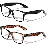 Vision World Eyewear 2 Pairs Deluxe Reading Glasses - Comfortable Stylish Simple Readers Magnification