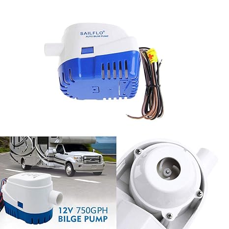 Sunsbell Wasser-Bilgenpumpe, 12V 750GPH Boat Auto Automatischer Tauch-Bilgen-Schwimmerschalter Tauchboot Yacht Marine
