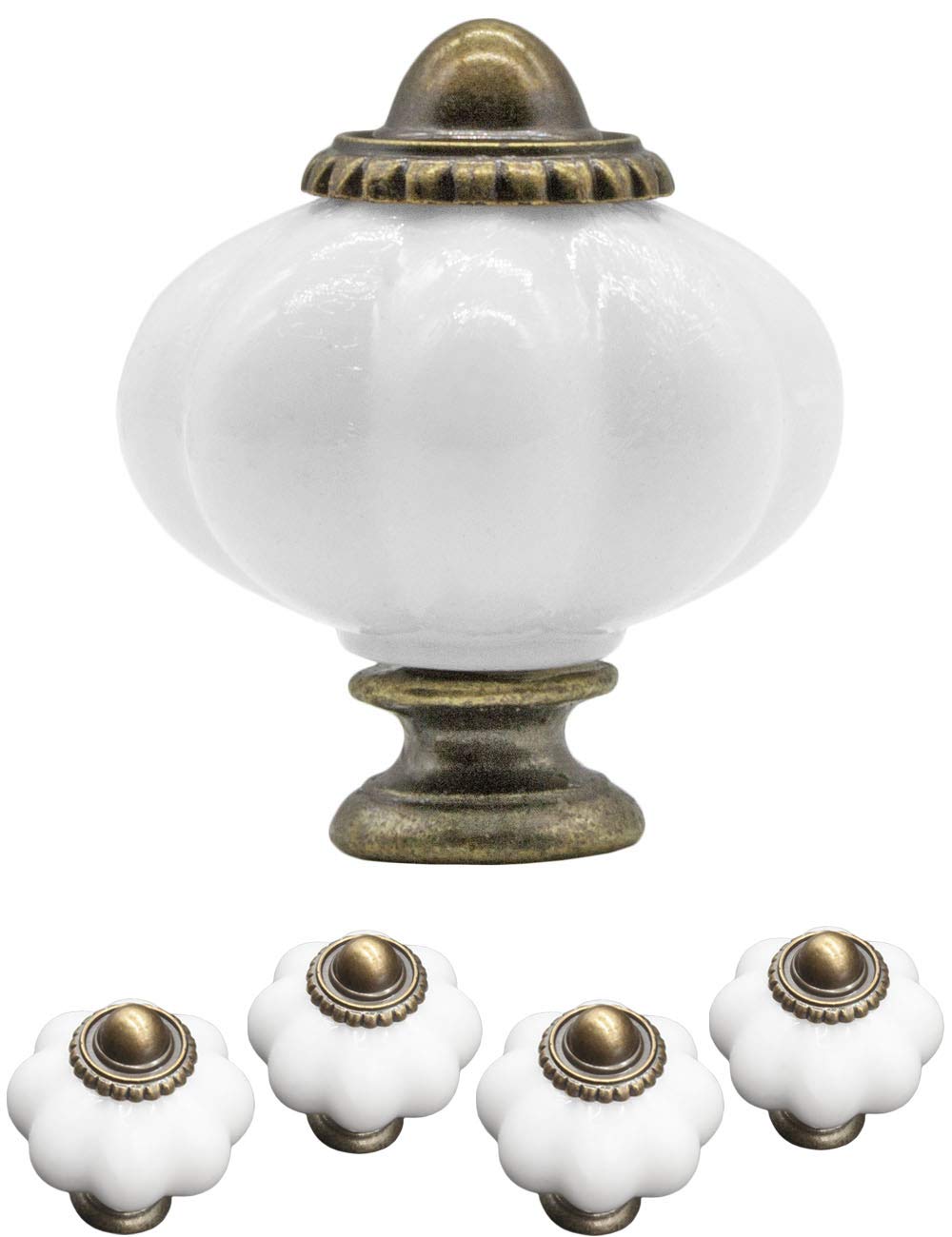 FUXXER® Antique Furniture Handles Drawer Knobs Bronze Brass Set of 4