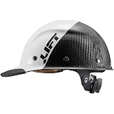 LIFT Safety DAX Fifty 50 Carbon Fiber Cap Style Hardhat ANSI Compliant 6 Point Upgraded Suspension Triple Reinforced Crown, Class C (White - Carbon Fiber)