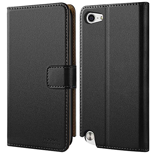 HOOMIL Compatible with iPod Touch 7 Case, iPod Touch 6 Case, iPod Touch 5 Case, Premium Leather Flip Wallet Case for Apple iPod Touch 5th 6th 7th Generation Cover (Black)