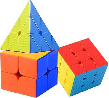 Toy Arena Rubik�s High Speed & Smooth Stickerless Brainstorming Magic Puzzle Cube Combo - Anti Stress for Adults and Kids (2x2 3X3 and Pyraminx) - Set of 3