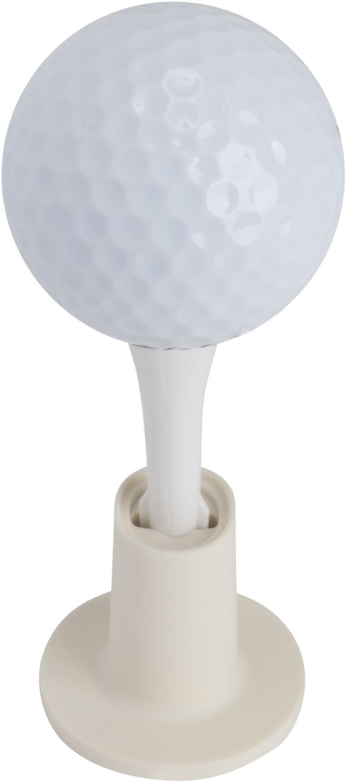 Set of 5 - Country Club Elite Golf Practice Mat Tees - Turn & Lock Rubber Tee Holder Plus Plactice Adjustable Height Tee - Replacement Tee Can Use with Most Range Driving Turf Mats