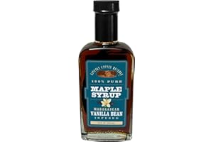 Lincoln County Reserve Vanilla Maple Syrup - Real Madagascar Vanilla Whole Bean Infused - 12 oz Glass Bottle - Perfect Pancake Syrup - Grade A - Gluten Free - Bottled in Wisconsin