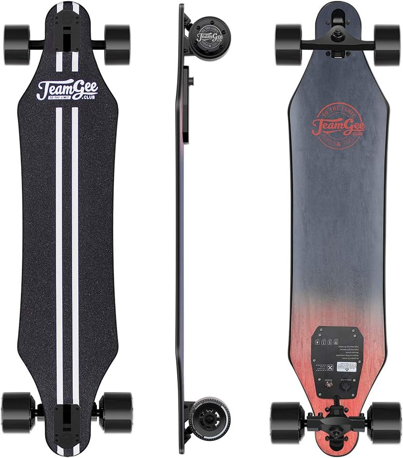 Teamgee H5 37" Electric Skateboard, 22 MPH Top Speed, 760W Dual Motor, 11 Miles Range, 14.5 Lbs, 10 Layers Maple Longboard with Wireless Remote Control