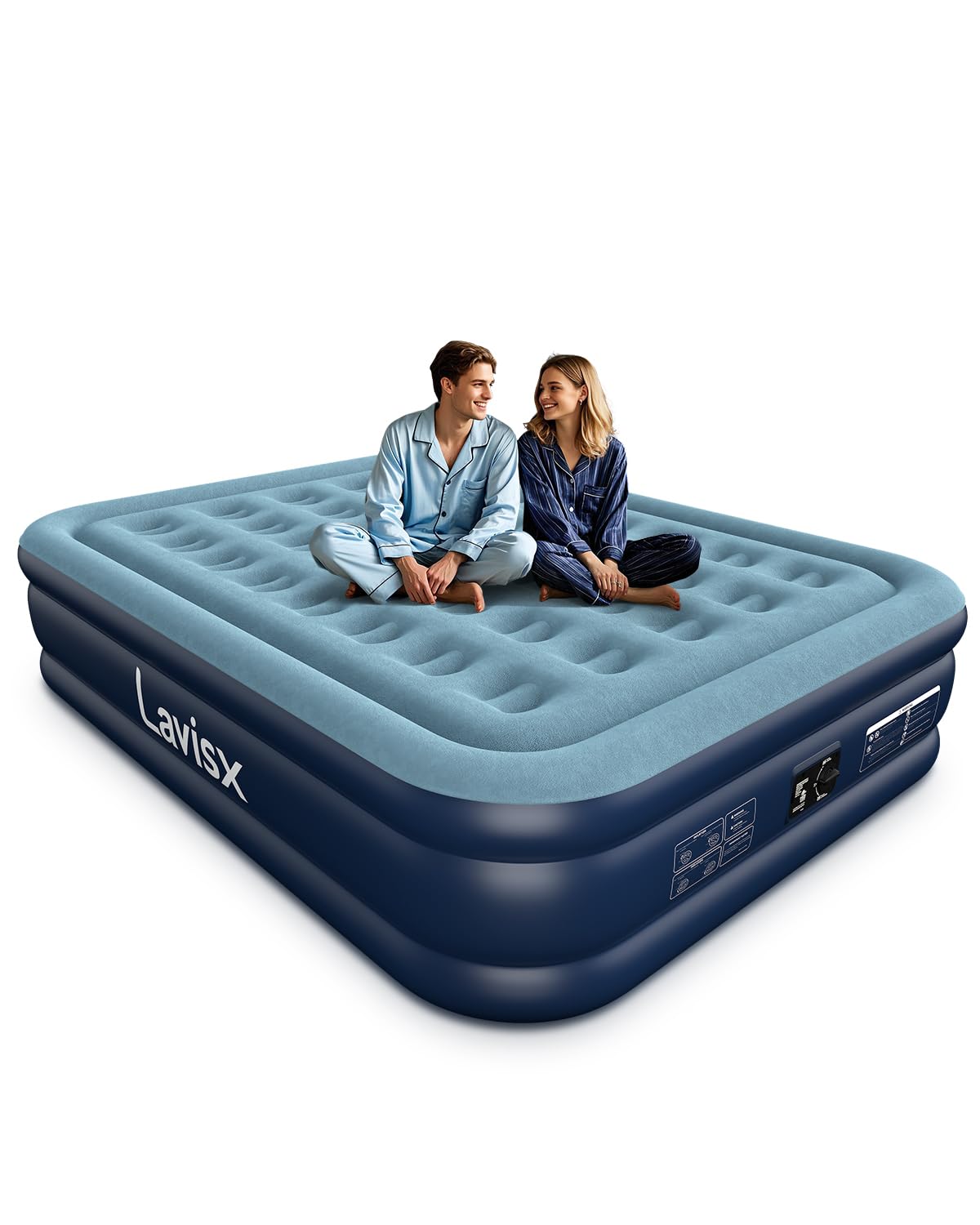 Photo 1 of Lavisx Queen Air Mattress with Built in Pump 16" Blow Up Mattress Raised Air Bed, 3 Mins Quick Self Inflatable with Storage Bag for Guest and Home