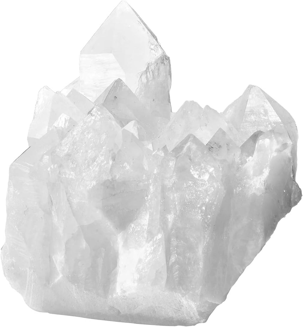 CrystalTears Natural Rock Crystal Quartz Cluster Geode Druzy Specimen Gemstone Home Decoration-2.32-3.93"