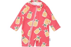 ALVA Baby Baby Boy Girl Swimsuit One Piece Swimwear Infant Toddler Bathing Suit Long Sleeved Rash Guard Full Zipper UPF 50+