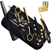 Professional Haircutting Scissors Kit &ndash; 6 inch Razor Edge Barber Scissor, Japanese Haircutting Scissors and Thinning Shears for Men, Women &amp; Kids, Salon and Home Hair Cutting Set
