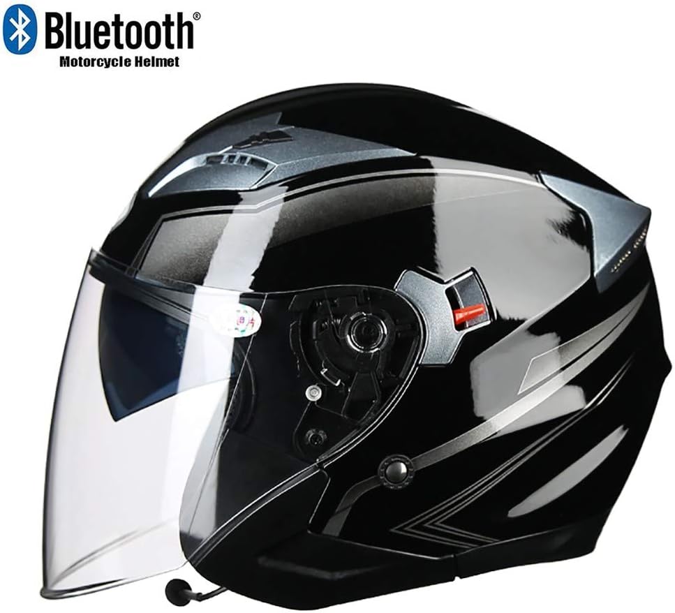 TKTTBD Cascos Moto Abiertos Bluetooth,Professionnel Casco Moto con Anti